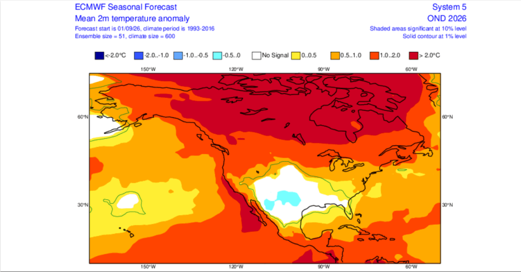 2m mean temperature anomaly.