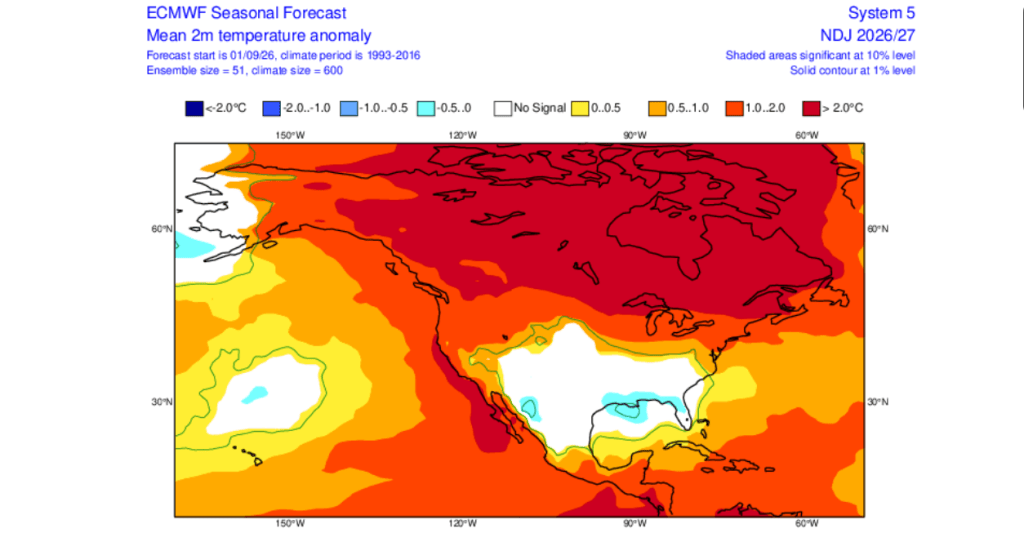2m mean temperature anomaly.