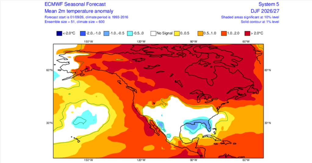 2m mean temperature anomaly.